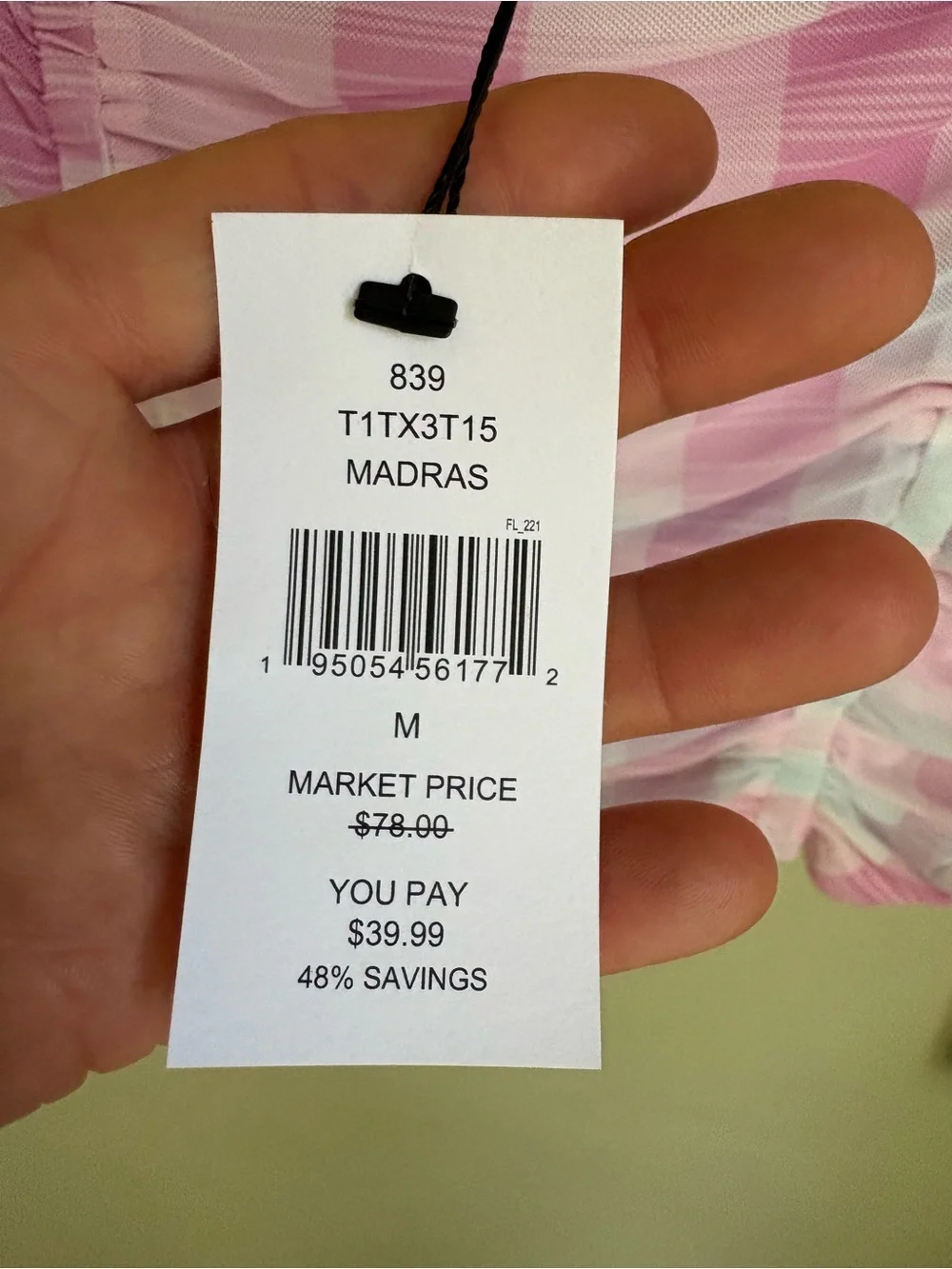 NWT BCBG Generation Mesh Gingham Top in Madras Plaid. Pastel pinks/blues. Size M - Picture 5 of 16
